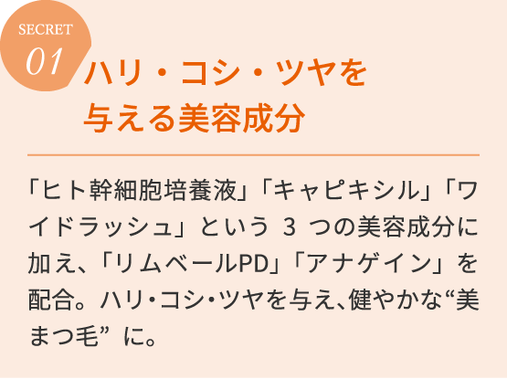 ハリ・コシ・ツヤを与える美容成分